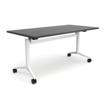 costal gray table with white legs with wheels